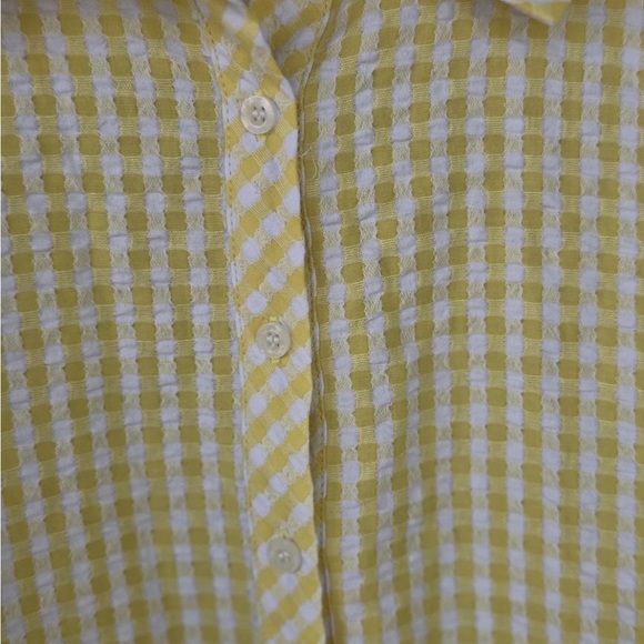 Susan Graver Weekend Tunic Yarn Dyed Check Shirt Yellow 3X Plus Button Up - Picture 8 of 13